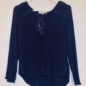 Navy Blue Dress Top